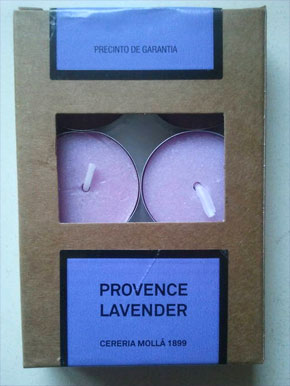 velas aromáticas de lavanda